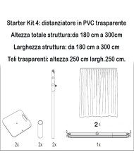 Base 450 x 450 mm per strutture con tende divisorie in tessuto