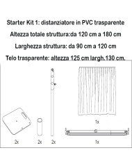 Base 450 x 450 mm per strutture con tende divisorie in tessuto