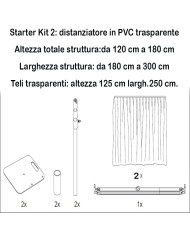 Base 450 x 450 mm per strutture con tende divisorie in tessuto