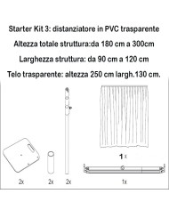 Base 450 x 450 mm per strutture con tende divisorie in tessuto